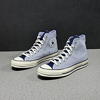 CONVERSE 匡威 CHUCK 70三星标高帮1970s鞋情侣款蓝白条纹休闲帆布A00472C