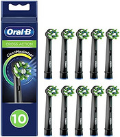 Oral-B 欧乐-B 欧乐B 采用 CleanMaximiser 技术的 Cross Action 电动牙刷头，黑色，（10 件装）