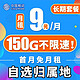 中国移动 移动无限流量卡纯上网卡电话卡手机卡4g上网卡5g全国通用流量不限速校园卡 山水卡丨19元80G全国流量+首月免费+50分钟