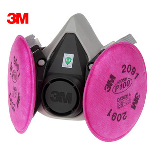 3M XA010015635 防毒面具 6100小号+2091滤棉
