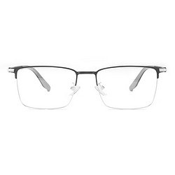 essilor 依视路 1.60钻晶A4镜片+搭配眼镜框黑银 （0-600度）