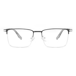 PLUS会员：essilor 依视路 1.60钻晶A4镜片+搭配眼镜框黑银 （0-600度）