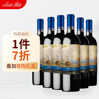 圣丽塔 国家画廊系列 战舰无畏号 珍藏 美乐干红葡萄酒 750ml*6瓶