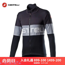 castelli 蝎子castelli男秋冬防风保暖加厚植绒保暖骑行服长袖外套4520504 030深灰蓝黑色 S