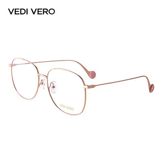 VEDI VERO 中性款玫瑰金色镜框玫瑰金色镜腿金属全框光学眼镜架眼镜框 VO112 RGD 57MM