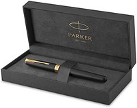 PARKER 派克 Sonnet 钢笔，哑光黑色漆金饰边，高级笔尖（1931516）