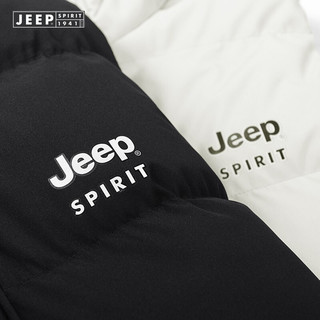 吉普JEEP马甲男2022秋冬新款保暖棉马夹外套休闲坎肩连帽韩版修身羽绒马甲大码背心男胖子可穿到8加 黑色 M/80-96斤