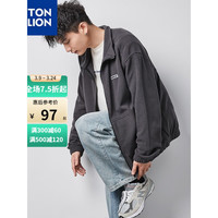 TONLION 唐狮 秋冬季新款男士外套男衣多穿潮流摇粒绒抓绒衣男夹克男 雅灰 XXL