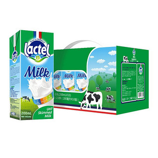 lactel 兰特 3.2g蛋白质 脱脂纯牛奶 200ml*24盒