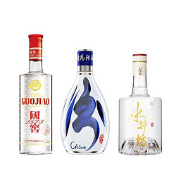 汾酒 53度青花30 复兴版 清香型白酒 500ml+52度国窖1573 浓香型白酒 425ml+水井坊 52度井台 浓香型白酒 500ml