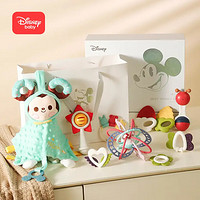 Disney 迪士尼 婴儿礼盒玩具摇铃婴儿玩具0-1岁婴幼儿牙胶安抚巾初生儿礼物满月礼品套装9017