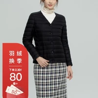 雅鹿2021轻薄羽绒服女短款内穿新款轻便内胆薄款ap 黑色 185/4XL