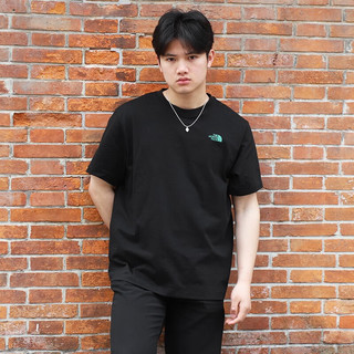 北面 T恤男23春夏新款户外休闲透气圆领休闲短袖半袖81MU JK3/黑色 L