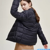 雪中飞 SNOWFLYING2022秋冬款羽绒服男女立领款短款轻便修身秋季轻薄羽绒服 宝石黑 175/96A