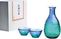 东洋佐佐木 珊瑚海系列 渐变蓝色清酒杯壶套装（一壶两杯）G604-M77