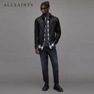 ALLSAINTS男士飞行员皮衣Lark真皮夹克春季新款痞帅风外套ML141H Black XS 180/92A