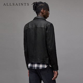 ALLSAINTS男士飞行员皮衣Lark真皮夹克春季新款痞帅风外套ML141H Black XS 180/92A