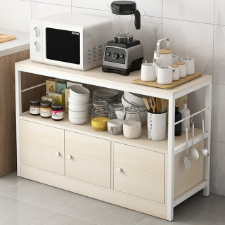厨房置物架落地多层收纳柜家用切菜桌子多功能碗柜橱柜柜子储物柜