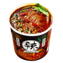 豫道食品 豫道荞麦重庆小面135g*6桶装/箱正宗 整箱 非油炸方便速食