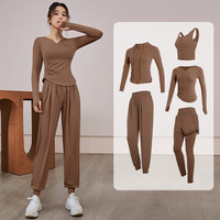 瑜伽服女套装春夏季跑步新款运动服长袖专业小众普拉提训练健身服
