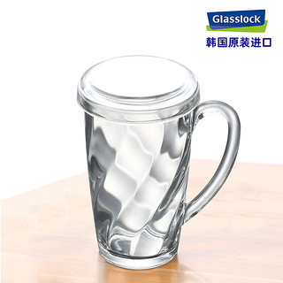 glasslock韩国进口钢化玻璃杯子带盖透明牛奶杯耐热家用茶水杯