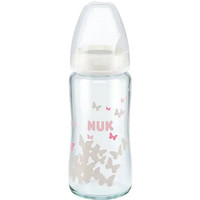 NUK 新生儿玻璃奶瓶瓶身 残品不退换 款式随机 240ML宽口-彩色印花