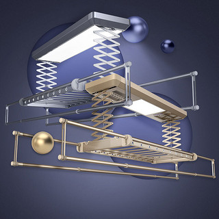 盼盼电动晾衣架升降LED照明遥控晾衣杆阳台四杆伸缩晾衣杆J3晾晒版