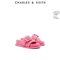 CHARLES & KEITH CHARLES&KEITH23;春季新款CK1-70380987方扣装饰露趾休闲拖鞋女