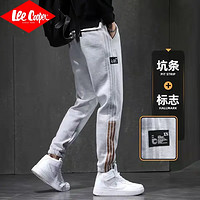 Lee Cooper 卫裤男士裤子男春夏秋款直筒宽松潮流ins百搭灰色束脚抽绳休闲运动卫裤 灰色常规 L