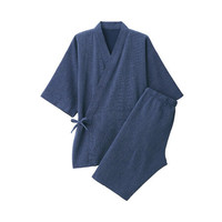 MUJI 無印良品 男士纯棉家居服套装 FBG61C0S 海军蓝 S