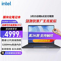 intel 英特尔 NUC P14E酷睿12代模块化笔记本电脑3K触控商用办公轻薄本16G DDR5内存+512G