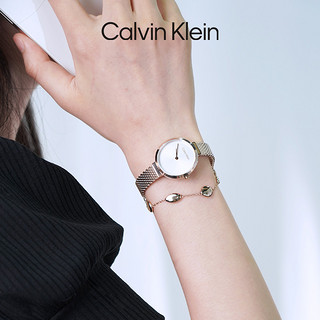 卡尔文·克莱恩 Calvin Klein CalvinKlein官方正品CK永恒系列米兰石英小金表女表