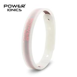power ionics 男女NBA篮球负离子健康能量手链运动配件礼品节日礼物学生手环 透明粉字