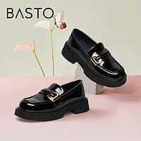 BASTO 百思图 2023春季新款商场同款简约时髦乐福鞋浅口女单鞋MA012AA3