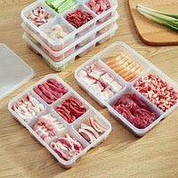 SANADA Seiko日本进口分格备餐盒冰箱冷冻收纳盒冻肉分装盒子 4分格PP5