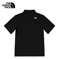 北面 短袖POLO男23春夏户外舒适短袖T恤7WE8 JK3/黑色 L
