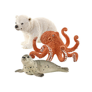 Schleich 思乐 野生动物极地仿真模型儿童玩具北极狐鲸 海豚