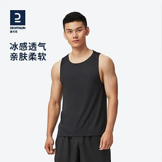 DECATHLON 迪卡侬 运动背心男速干无袖休闲宽松透气轻盈汗衫FIC ME4030142时尚黑XL