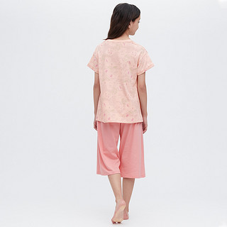 UNIQLO 优衣库 童装/女童 AIRism棉混纺休闲套装(短袖家居服睡衣) 454089