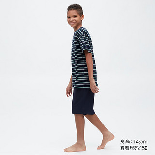 UNIQLO 优衣库 童装男童女童AIRism棉混纺休闲套装(短袖家居服睡衣)453994