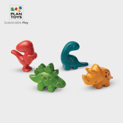 PLAN TOYS Plantoys木制儿童玩具摆件恐龙野生动物海洋生物套装