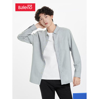 班尼路（Baleno）春秋款时尚衬衫男牛津纺长袖棉质青年休闲简约刺绣小印花商务衬衣 60E-88034022 S