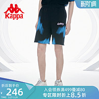 Kappa 卡帕 INF短裤夏男图案印花五分裤松紧腰针织运动短裤