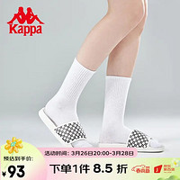 Kappa 卡帕 拖鞋情侣男女沙滩鞋户外运动凉鞋K0CX5LT03D 韩国白/黑色-012 37