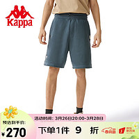 Kappa 卡帕 篮球短裤2023新款夏男运动短裤针织休闲短裤简约五分裤 石板灰-0039 L