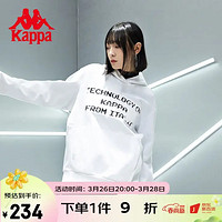 Kappa 卡帕 套头帽衫秋情侣男女运动卫衣休闲字母印花外套K0BY2MT06F 漂白-001 M