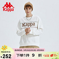 Kappa 卡帕 套头衫男秋运动卫衣字母休闲圆领外套K0C52WT04 韩国白-012 L