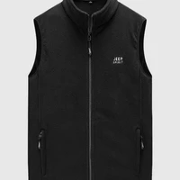 吉普(JEEP)吉普JEEP 马甲男抓绒摇粒绒春秋立领无袖男装 RMZ32590 黑色 3XL