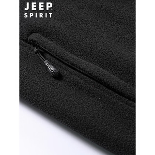 吉普（JEEP）吉普JEEP 马甲男抓绒摇粒绒春秋立领无袖男装 RMZ32590 灰色 4XL