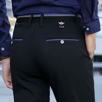 CAOSNLEE春夏新款西裤男士商务休闲裤修身长裤潮流韩版修身弹力小脚西裤男 91黑色不加绒优质版 32 二尺五